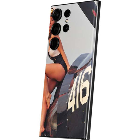 1940s Navy Pin-Up Girl On Corsair Fighter Plane Galaxy Skins